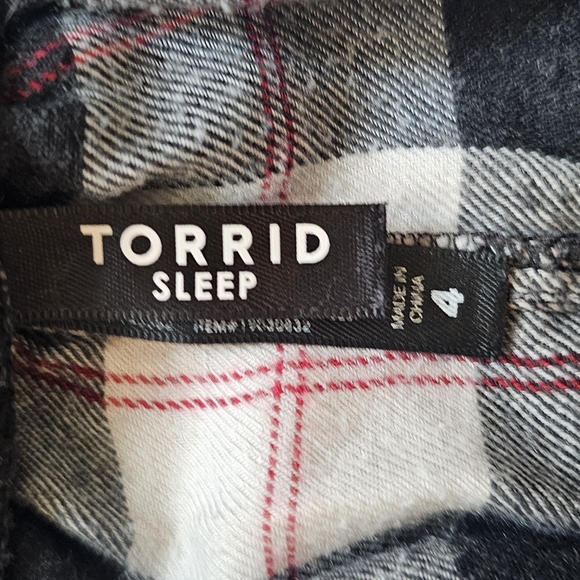 Torrid Plaid Women's Sleep Shorts - Black and White Check 4X - Picture 2 of 2